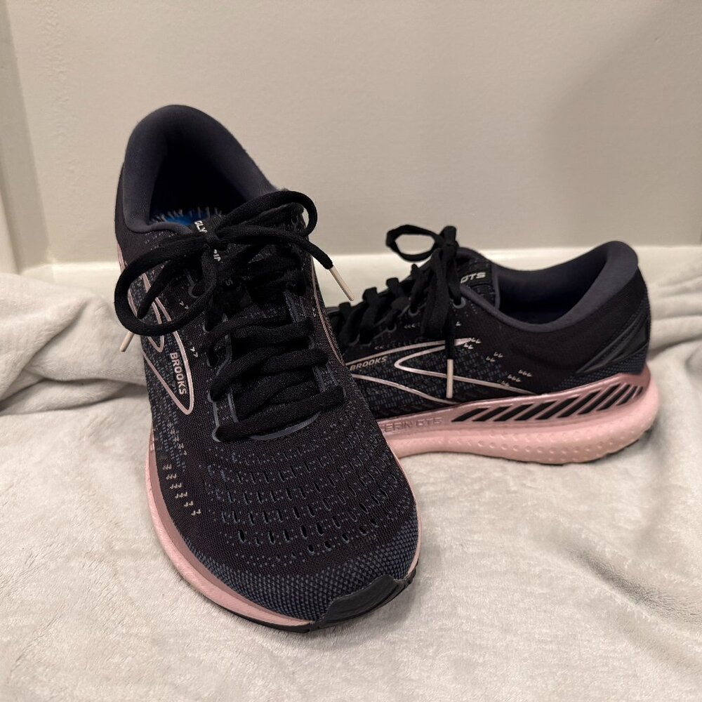 Brooks Glycerine 19 Shoes 9 Wide/D GUC Black/Rose Gold - MISSING ORTHOTIC